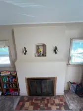 wood burning fireplace