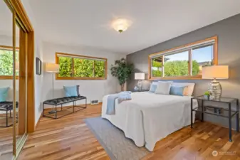 Main-level primary bedroom with ensuite bathroom