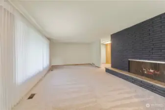 Living room with dining room area