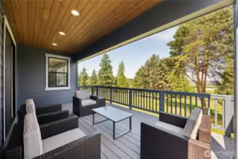 Deck located off Kitchen has outstanding views of the valley. Photos are for representational purposes only.  Colors and options may vary.