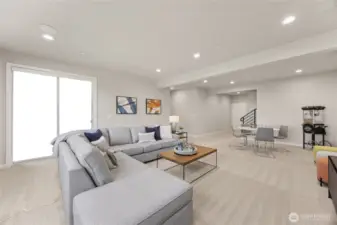 Lower level recreational room. Photos are for representational purposes only.  Colors and options may vary.