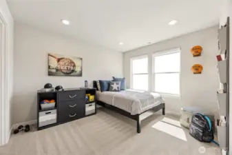 Upstairs bedroom.  Photos are for representational purposes only.  Colors and options may vary.