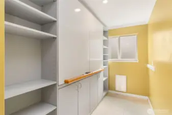 Mudroom off the garage with abundant storage (and doggy door).