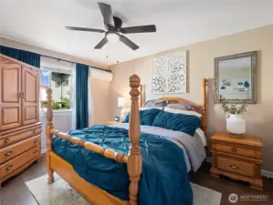 Upstairs features a generous, comfortable primary bedroom with an ensuite 5-piece bathroom, offering a peaceful space for relaxation.