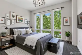 Primary bedroom - Virtually Staged.