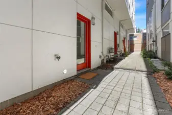 Outdoor back patio off commercial space.