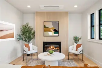 Tile surround fireplace