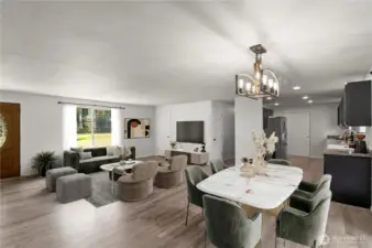 Virtually Staged - Open Concept Living and Dining Room