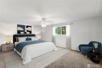 Virtually Staged Primary Bedroom