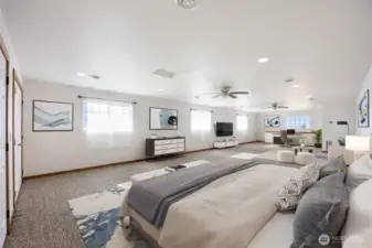 Virtually Staged Upstairs Bedroom or Rec Room