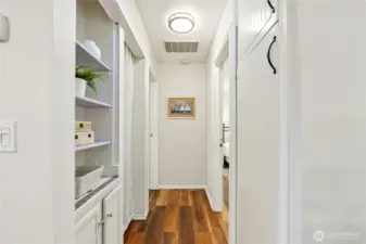 Both bedrooms off this hallway.