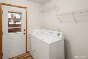 Back entry and laundry room off Kitchen.