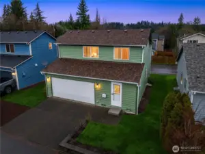 Driveway located on back of home.