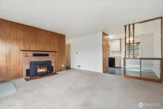 Living Room w/ Pellet Stove Insert