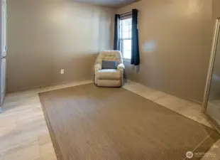 The second bedroom is large and can be used for guests or an office.  The previous owner had a Murphy Bed so the room accomodated both uses!