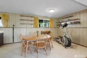 Basement dining space.