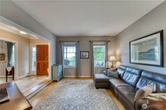 Family room/den showing double windows facing Kingston harbor.