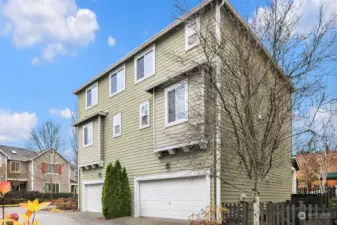 2 car garage accessed in back