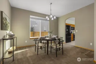 Formal dining area off kitchen