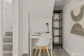 Lower level desk nook