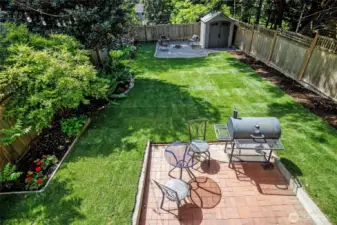 Spacious, fully fenced back yard