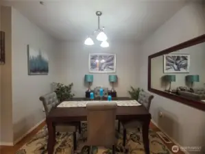 This is looking from the kitchen to the dining room.