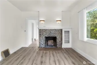 The fireplace is a delight!