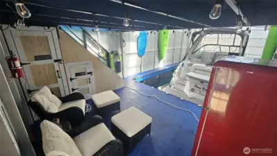Cout outs in floor can be made to fit up to a 40 ft boat