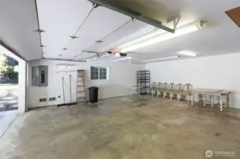 Garage interior is finished. Wall heaters and a 220 hook up.