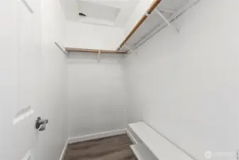 Primary walk-in closet.