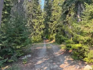 The road from the bridge that leads to the lot. This is seasonal access.