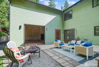 As an event space the overflow can enjoy the patio area.