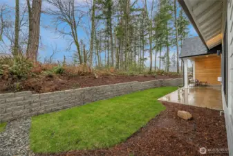 Private back yard that backs to nature