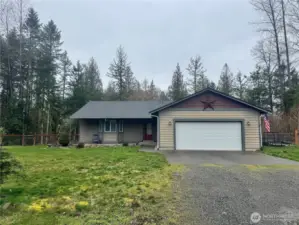This great home sits on 1.2 acres of level land, and is just minutes from the East Gate of Joint Base Lewis-McChord. 3 Bedrooms, 2 baths, all on one level. Open concept living with vaulted ceilings. All carpet is brand new.