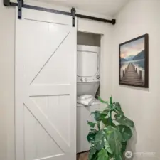 Double stack washer and dryer that are newer.