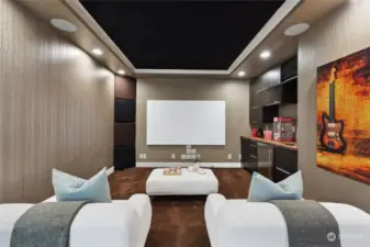 Home Theatre with Wet bar & Starlight ceiling