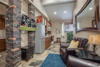 The groom's suite with its kitchen and sitting area