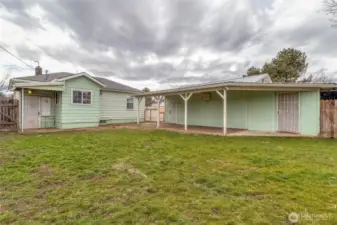 Large fenced backyard