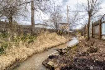 Creek just beyond the backyard fence