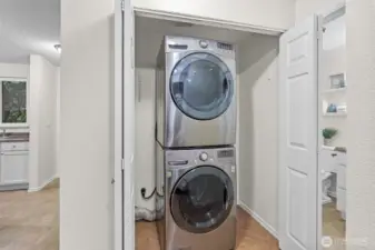 Laundry day, made easy with these full sized washer & dryer.