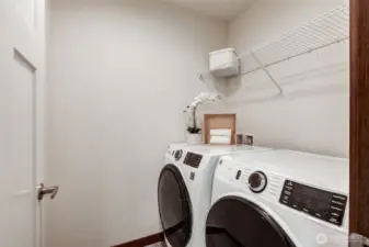 Separate laundry room. Located upstairs off of bedrooms for maximum convenience.