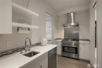 Prep kitchen with second stove, 3rd sink, 3rd dishwasher. walk-in pantry.