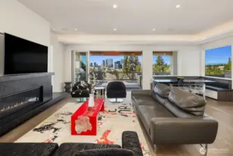 Great room concept with built-in eating nook & amazing kitchen and 12 foot ceilings.