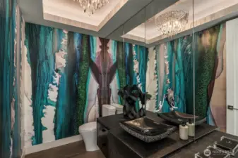 This bathroom is one of the two powder rooms and is GORGEOUS!
