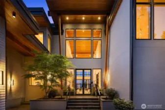 South facing front with stunning Downtown Bellevue views from the back of the home.