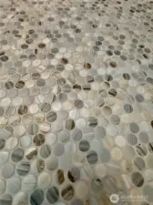 Pebbled Tile in the Half-Bath