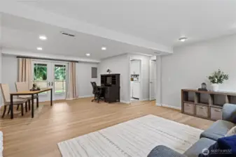 Huge Rec Room with outdoor covered patio access