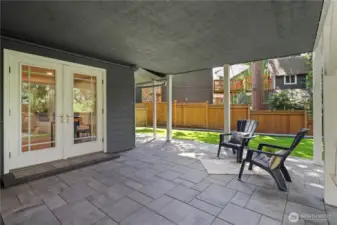 Covered patio with new pavers