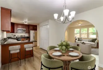 Main Floor: kitchen, breakfast nook and pantry.  Virtually staged