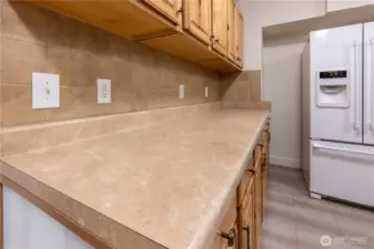 Tons of prep room, gobs of cabinets, AND a walk in pantry (not pictured.)